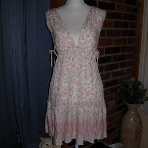 Lumiere Floral Lace Up Sides Tie Back Dress S